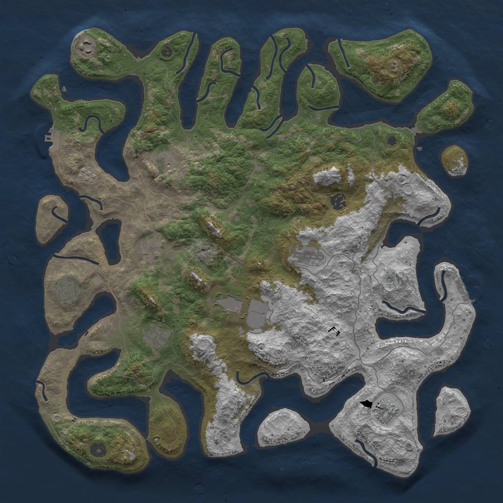 Rust Map: Procedural Map, Size: 4750, Seed: 1883876234, 18 Monuments