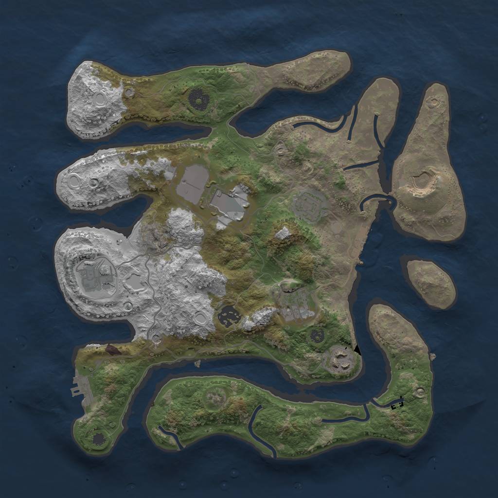 Rust Map: Procedural Map, Size: 3500, Seed: 1942793568, 15 Monuments