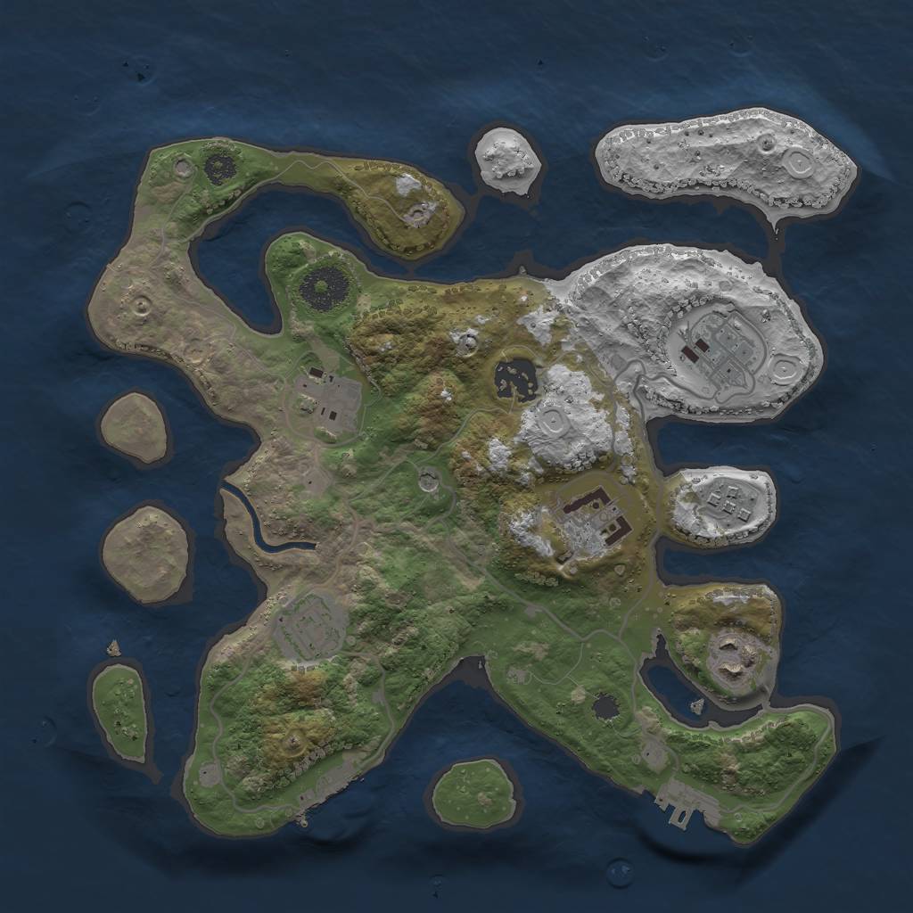 Rust Map: Procedural Map, Size: 3000, Seed: 1907, 15 Monuments