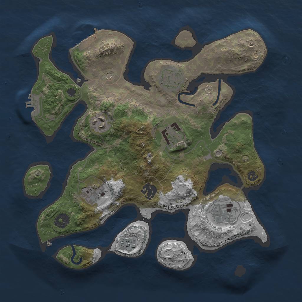 Rust Map: Procedural Map, Size: 3000, Seed: 1834394592, 15 Monuments