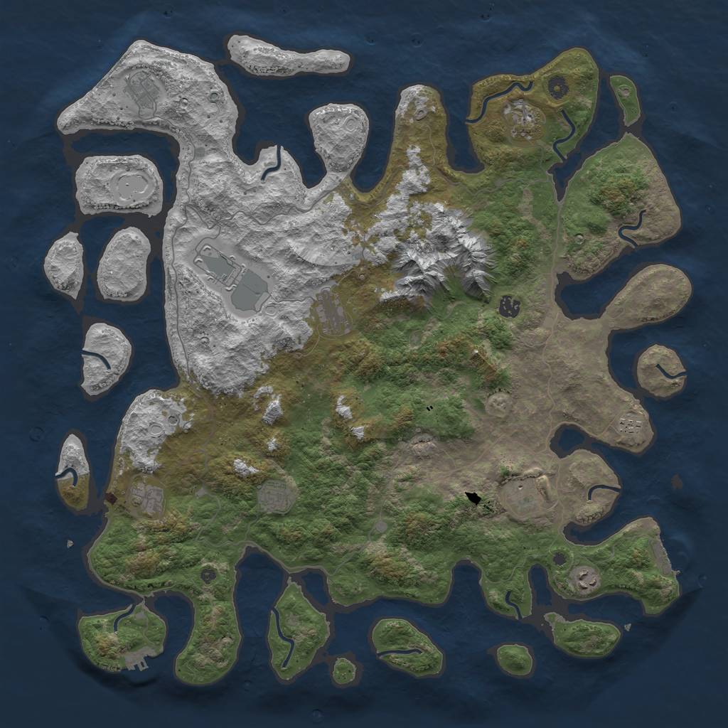 Rust Map: Procedural Map, Size: 5000, Seed: 1338063807, 18 Monuments