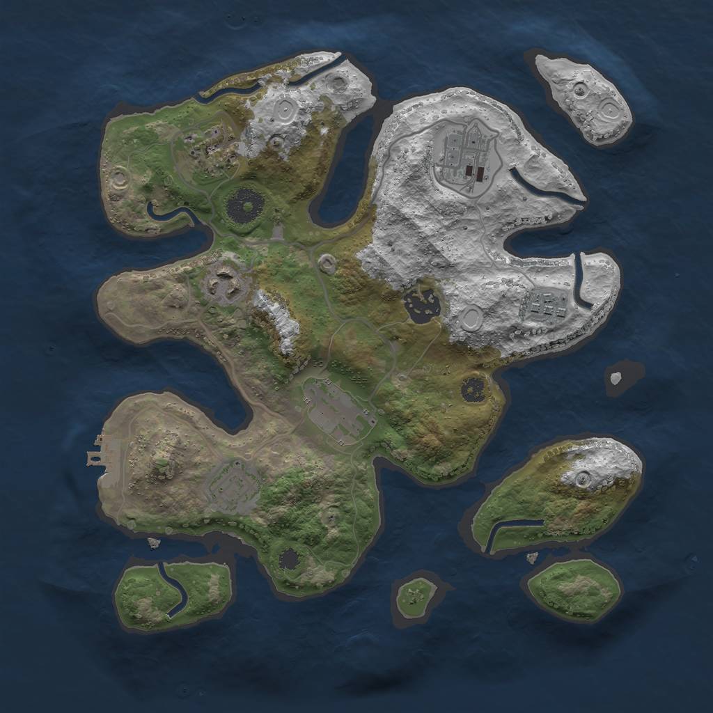 Rust Map: Procedural Map, Size: 3000, Seed: 329674627, 13 Monuments