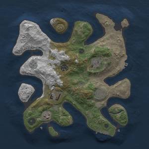 Thumbnail Rust Map: Procedural Map, Size: 3000, Seed: 1988916375, 14 Monuments