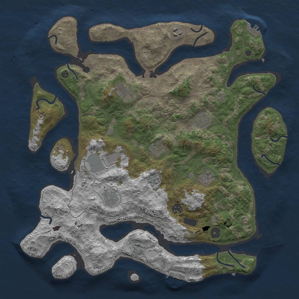 Rust Map: Procedural Map, Size: 4250, Seed: 8768732, 17 Monuments