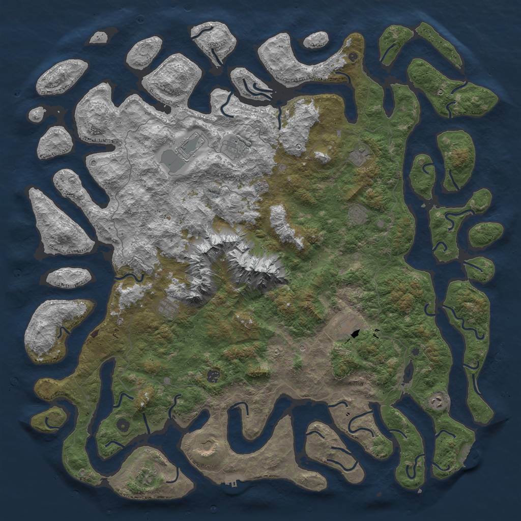 Rust Map: Procedural Map, Size: 6000, Seed: 252060351, 19 Monuments