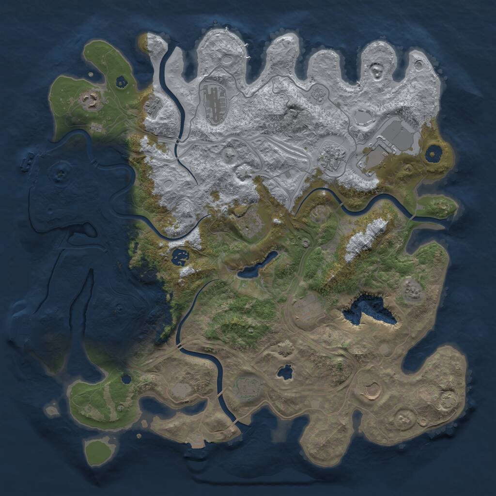 Rust Map: Procedural Map, Size: 4250, Seed: 176766962, 16 Monuments
