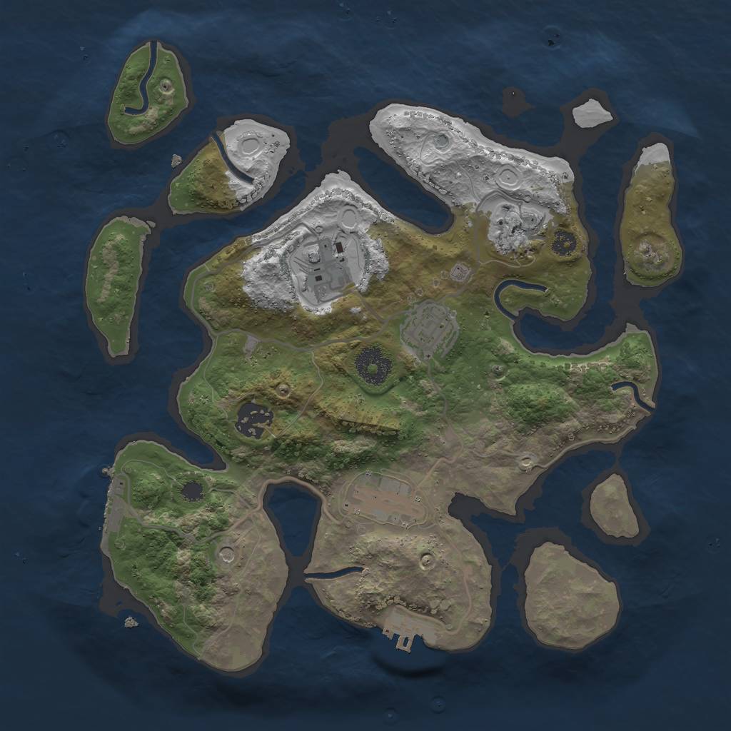Rust Map: Procedural Map, Size: 3000, Seed: 984561, 13 Monuments