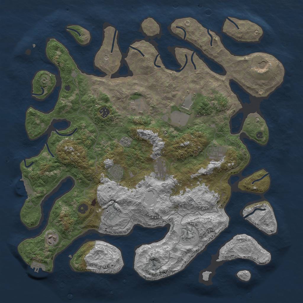 Rust Map: Procedural Map, Size: 4500, Seed: 904525976, 19 Monuments
