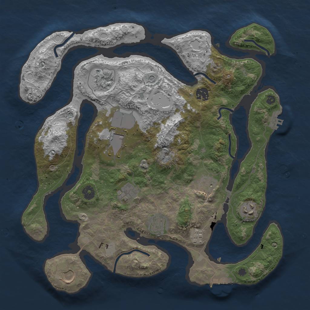 Rust Map: Procedural Map, Size: 3510, Seed: 17313, 17 Monuments