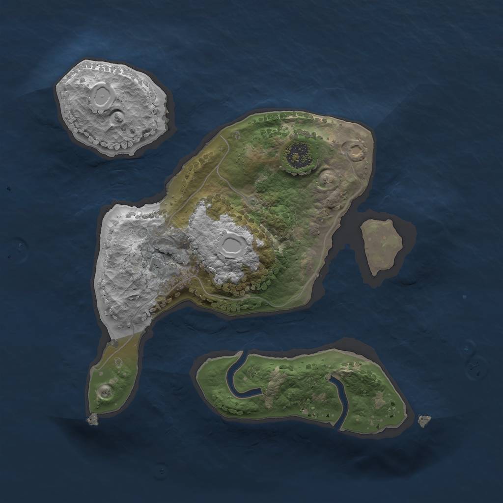 Rust Map: Procedural Map, Size: 2000, Seed: 1873225901, 5 Monuments