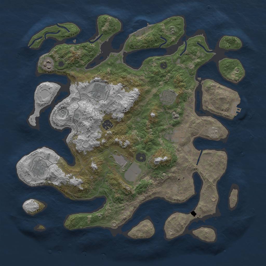 Rust Map: Procedural Map, Size: 4000, Seed: 23255262, 16 Monuments