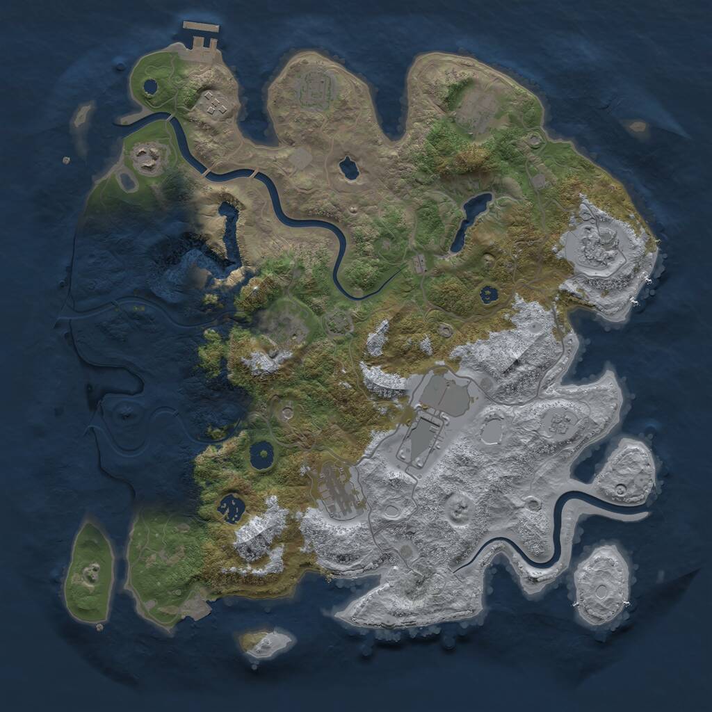 Rust Map: Procedural Map, Size: 4000, Seed: 2137257873, 14 Monuments