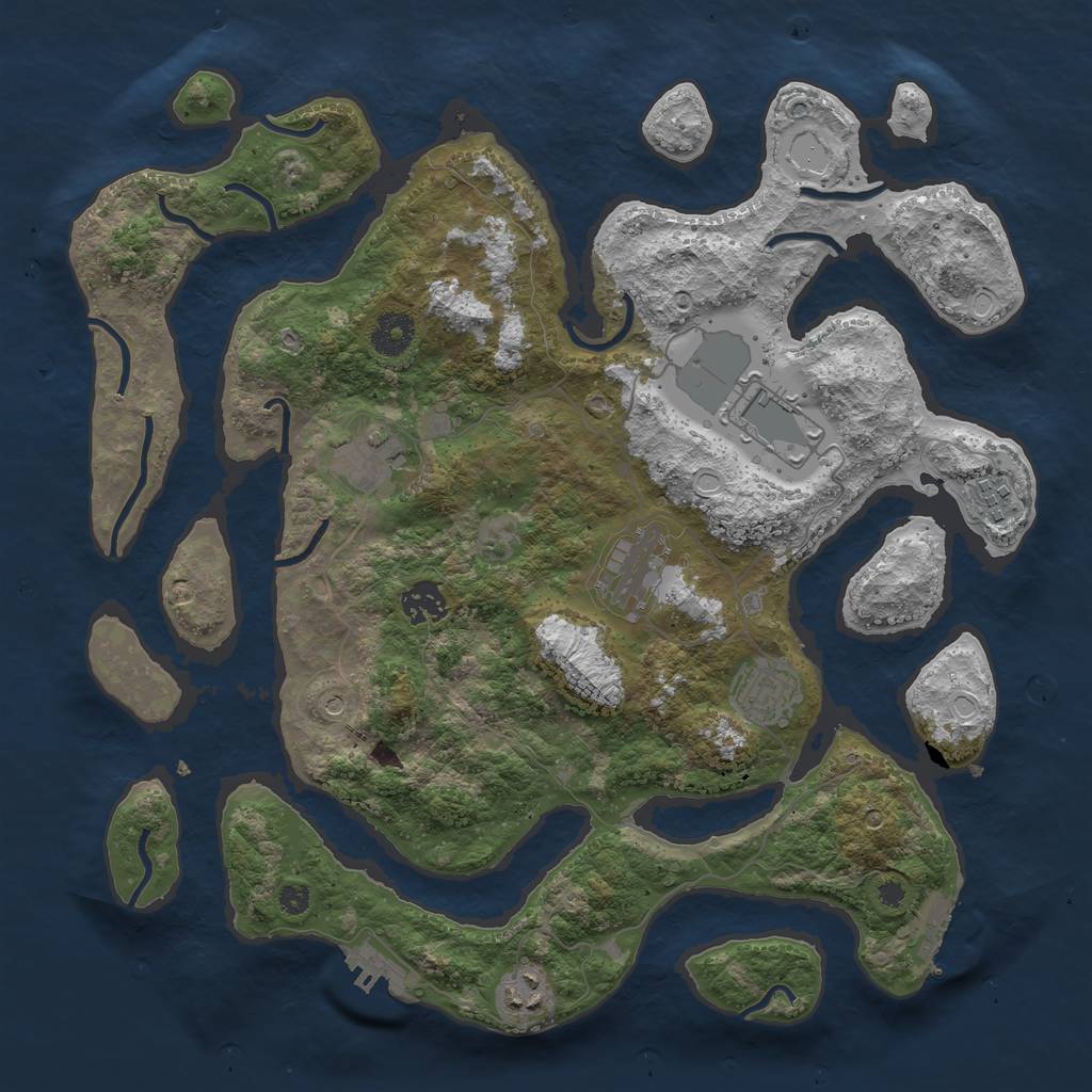 Rust Map: Procedural Map, Size: 3700, Seed: 451841592, 15 Monuments
