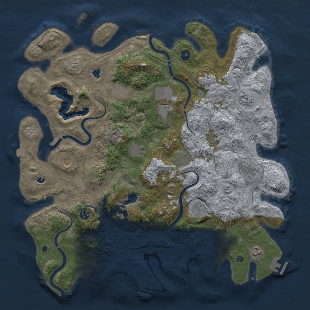 Rust Map: Procedural Map, Size: 4500, Seed: 240624451, 17 Monuments