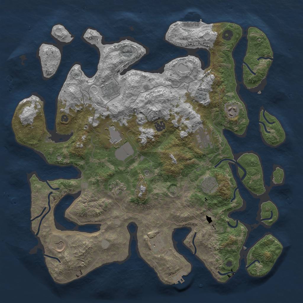 Rust Map: Procedural Map, Size: 4250, Seed: 891855085, 18 Monuments