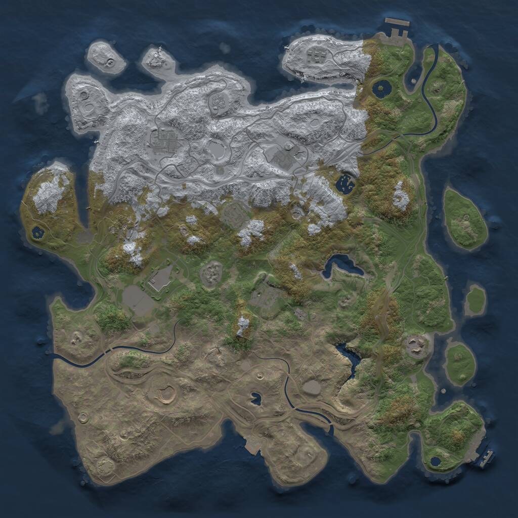 Rust Map: Procedural Map, Size: 4250, Seed: 891855085, 16 Monuments