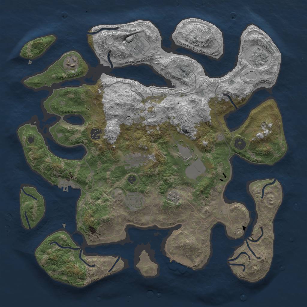 Rust Map: Procedural Map, Size: 4000, Seed: 1636698464, 16 Monuments