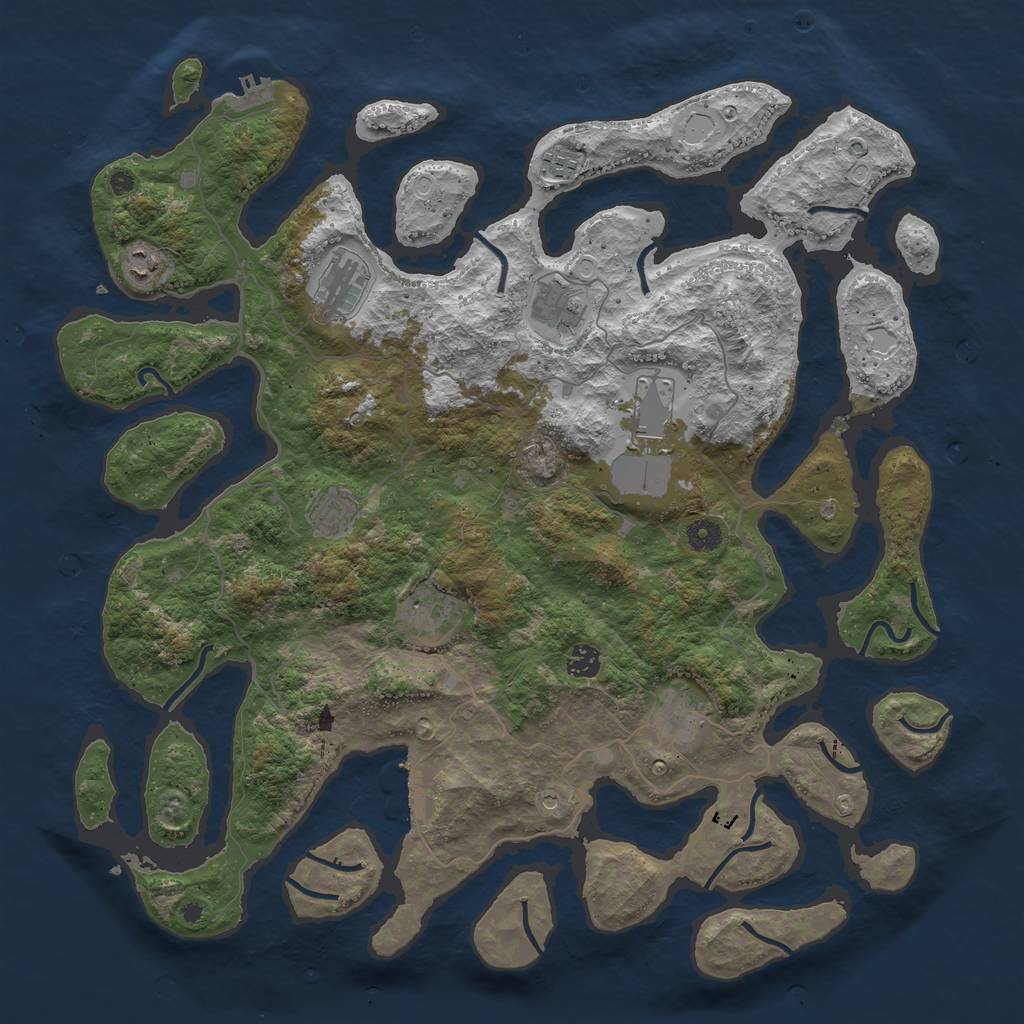Rust Map: Procedural Map, Size: 4500, Seed: 4188, 17 Monuments