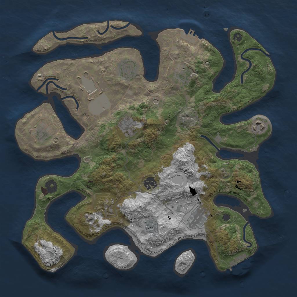 Rust Map: Procedural Map, Size: 3500, Seed: 662629081, 18 Monuments