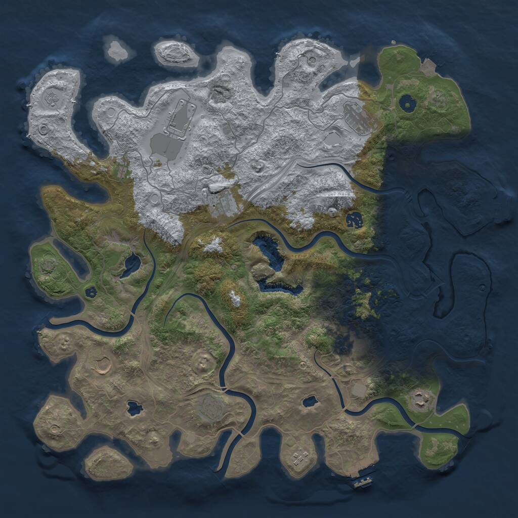 Rust Map: Procedural Map, Size: 4500, Seed: 1936714525, 15 Monuments