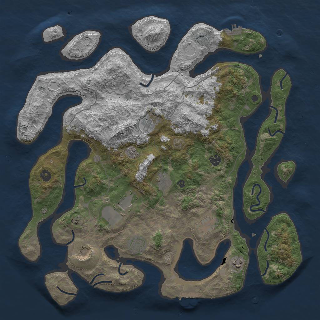 Rust Map: Procedural Map, Size: 4250, Seed: 17313, 17 Monuments