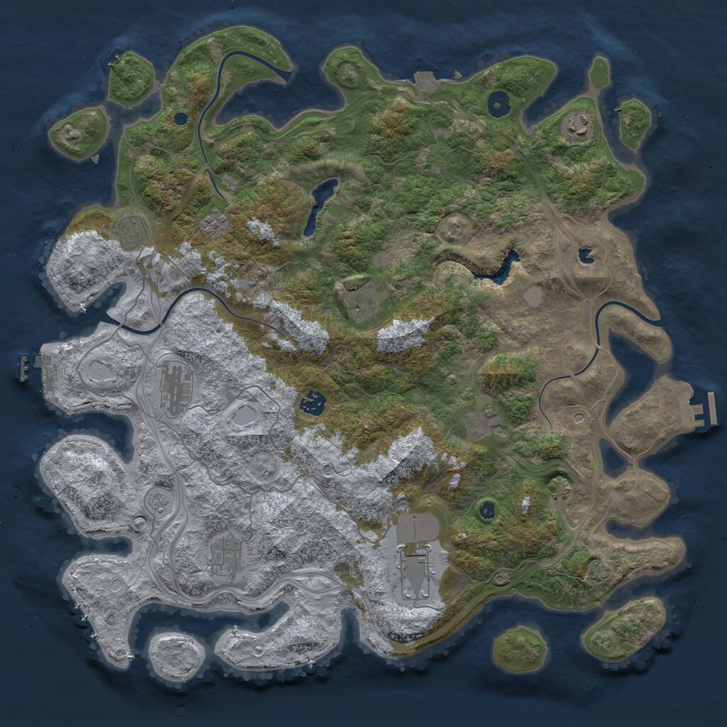 Rust Map: Procedural Map, Size: 4400, Seed: 1342587, 15 Monuments
