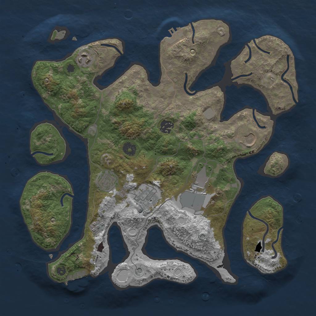 Rust Map: Procedural Map, Size: 3500, Seed: 445641913, 15 Monuments