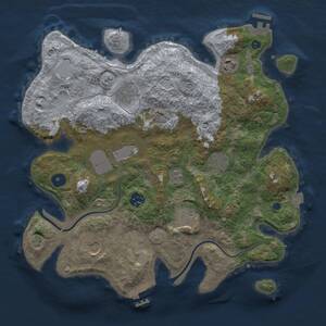 Thumbnail Rust Map: Procedural Map, Size: 3500, Seed: 19945, 14 Monuments