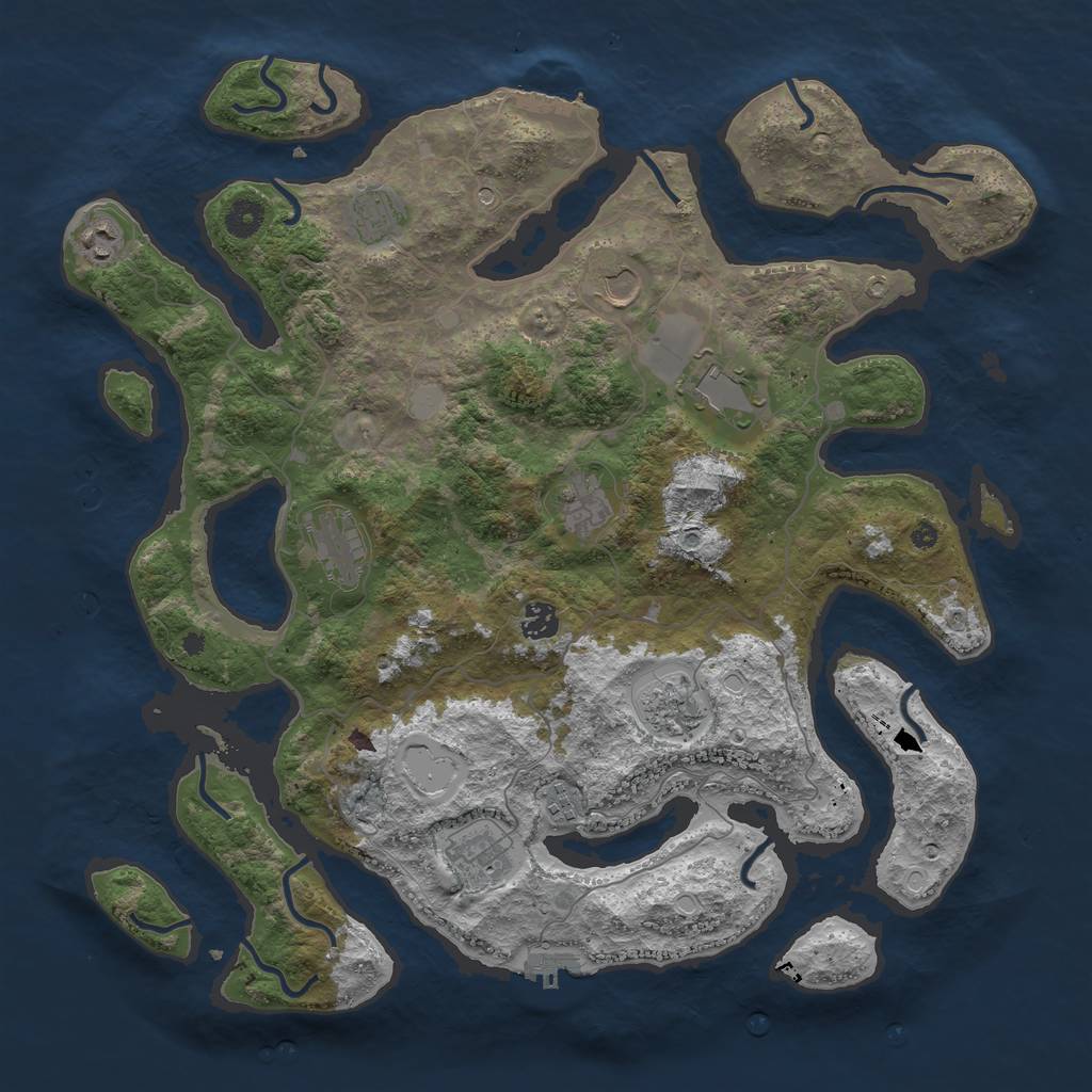 Rust Map: Procedural Map, Size: 4250, Seed: 84218, 18 Monuments