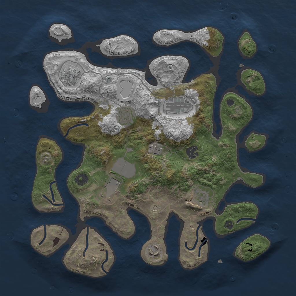 Rust Map: Procedural Map, Size: 3500, Seed: 1872996682, 14 Monuments