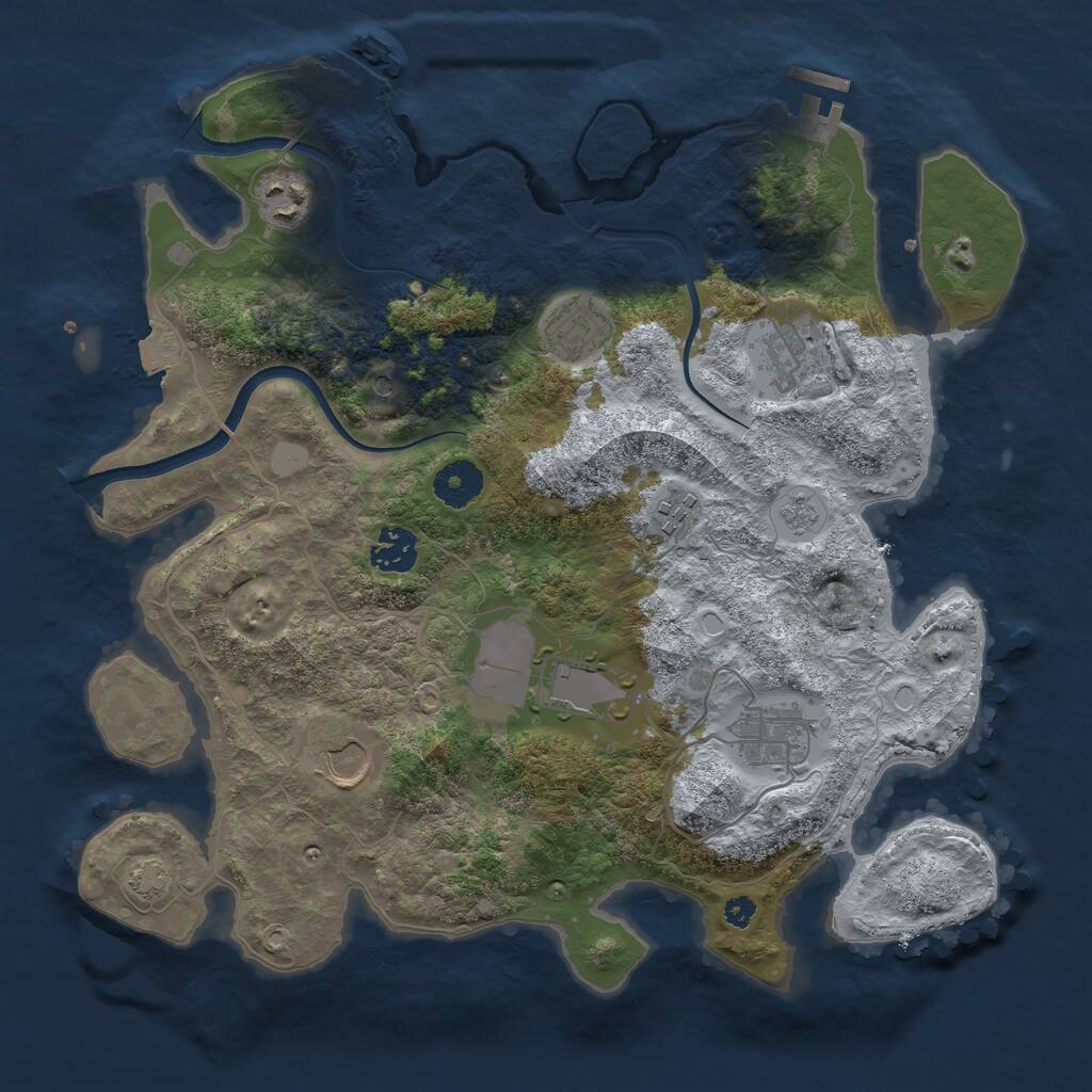 Rust Map: Procedural Map, Size: 3500, Seed: 895437509, 14 Monuments