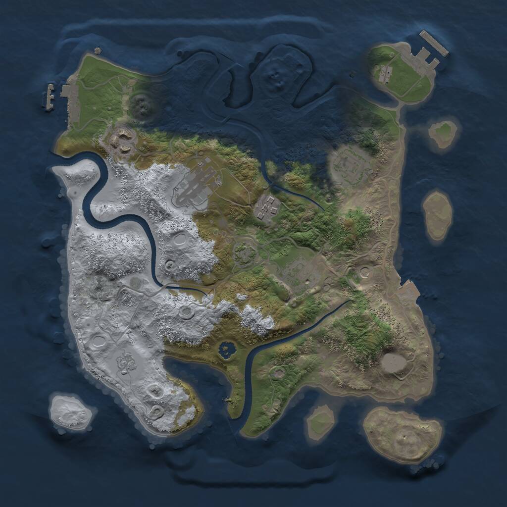 Rust Map: Procedural Map, Size: 3000, Seed: 790936004, 11 Monuments