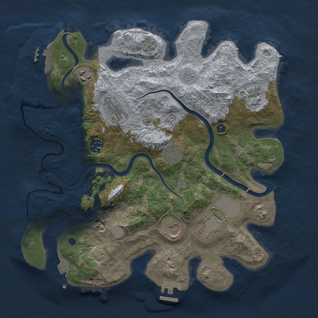Rust Map: Procedural Map, Size: 3500, Seed: 204932, 14 Monuments