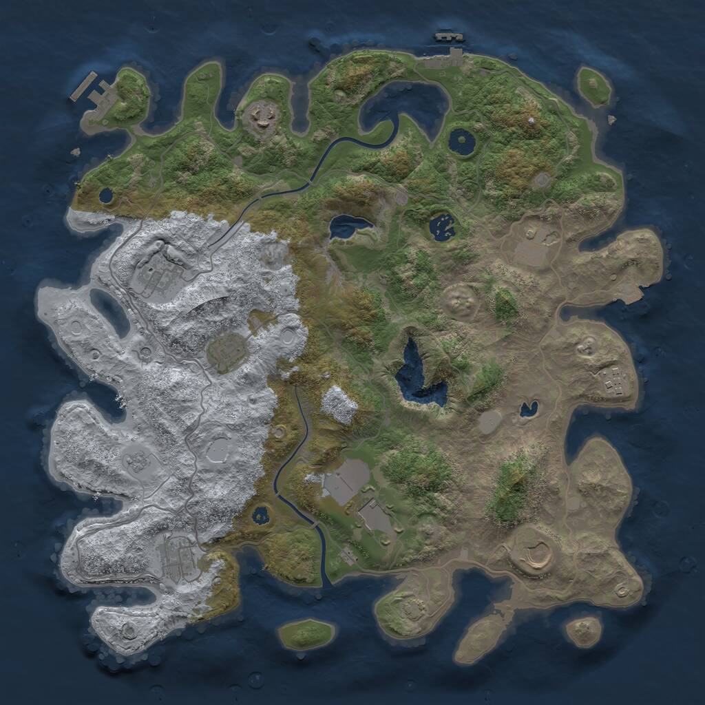 Rust Map: Procedural Map, Size: 4000, Seed: 1672284526, 15 Monuments