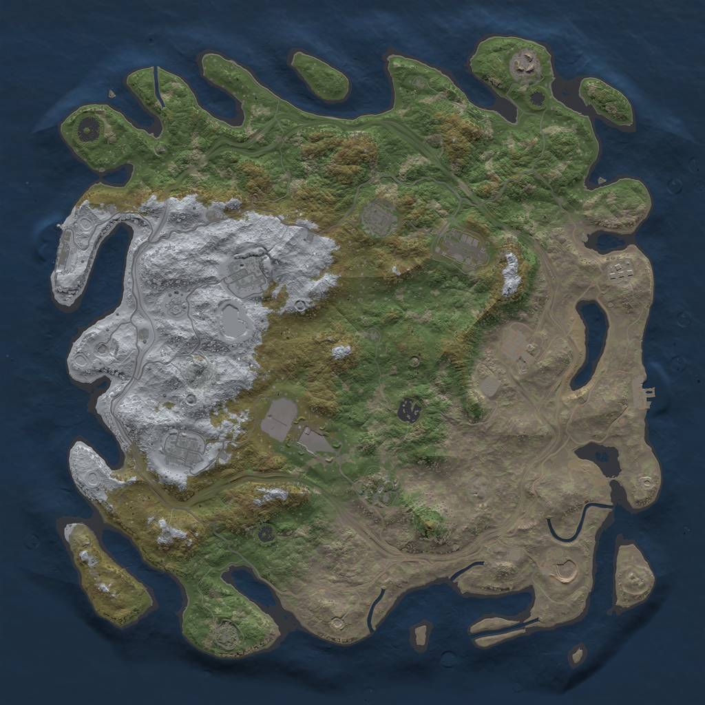 Rust Map: Procedural Map, Size: 4500, Seed: 1006247002, 19 Monuments