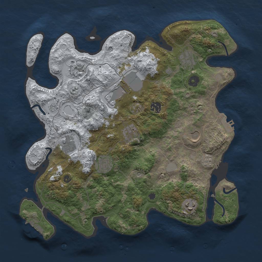 Rust Map: Procedural Map, Size: 3500, Seed: 32768, 19 Monuments