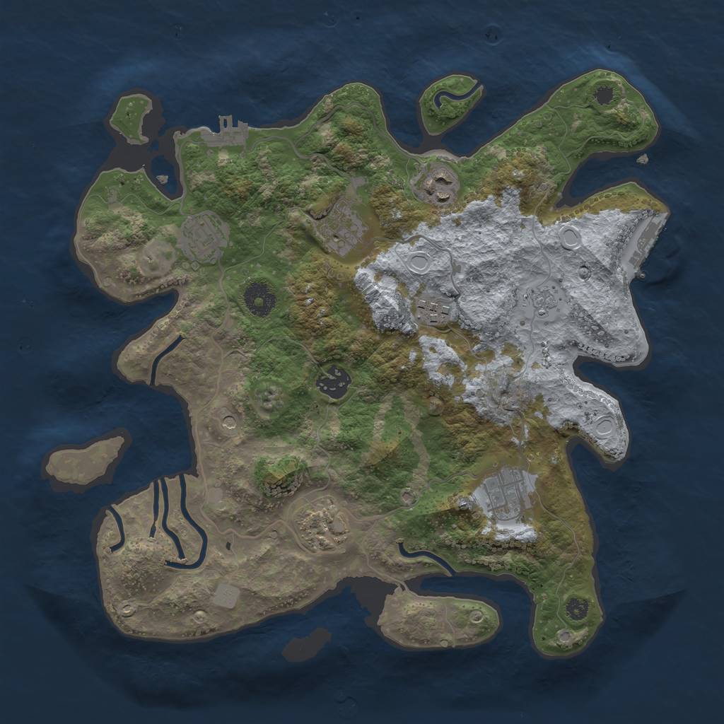 Rust Map: Procedural Map, Size: 3350, Seed: 1337, 14 Monuments