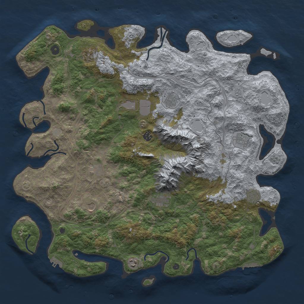 Rust Map: Procedural Map, Size: 5000, Seed: 569659, 19 Monuments