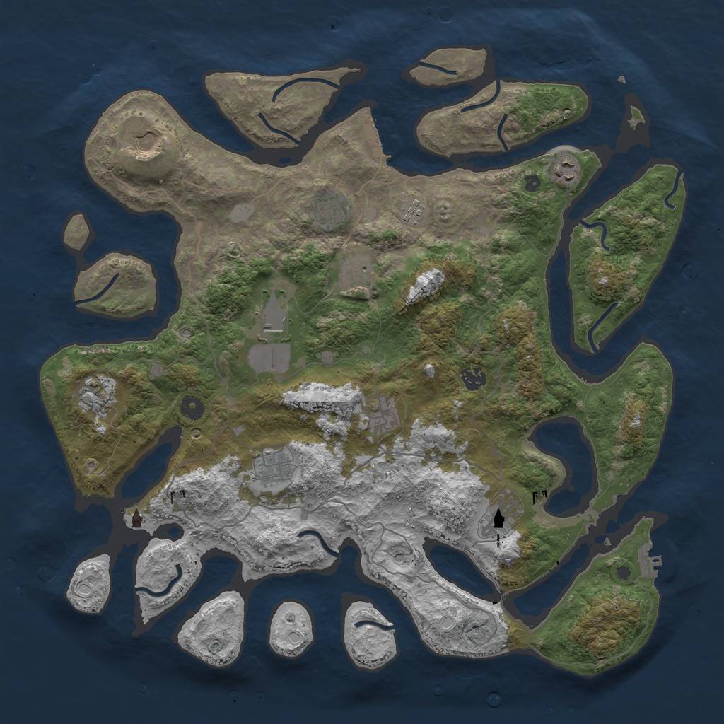 Rust Map: Procedural Map, Size: 4500, Seed: 32154, 19 Monuments
