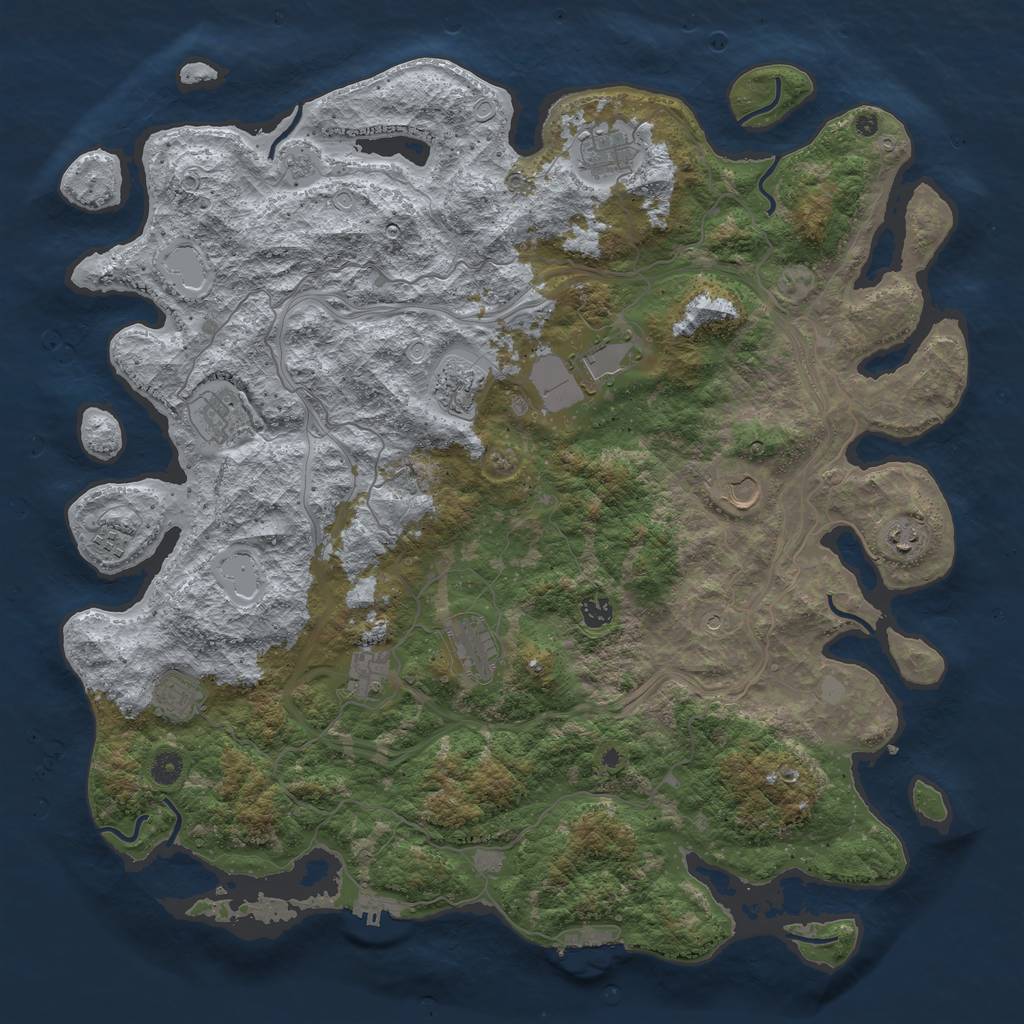 Rust Map: Procedural Map, Size: 4750, Seed: 105949, 18 Monuments
