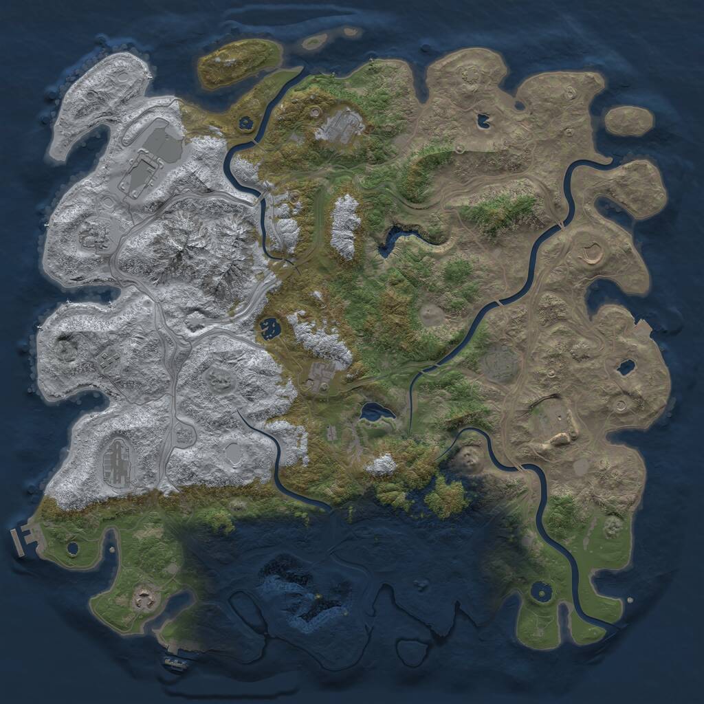 Rust Map: Procedural Map, Size: 5000, Seed: 8765309, 17 Monuments