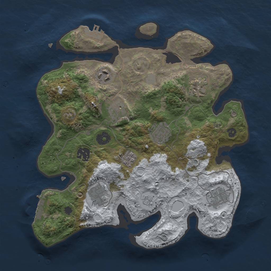Rust Map: Procedural Map, Size: 3000, Seed: 1024367712, 16 Monuments