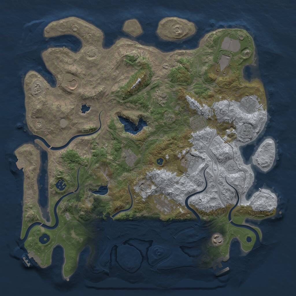 Rust Map: Procedural Map, Size: 4250, Seed: 658599884, 17 Monuments