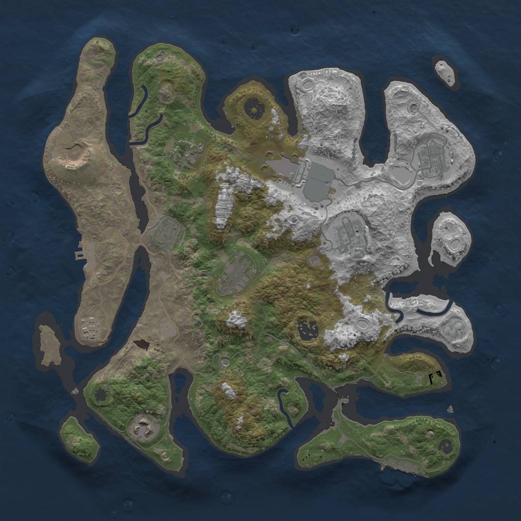 Rust Map: Procedural Map, Size: 3700, Seed: 1956722111, 18 Monuments