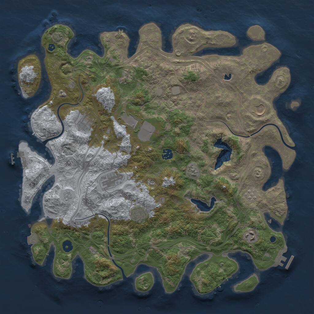 Rust Map: Procedural Map, Size: 4250, Seed: 1943963715, 15 Monuments