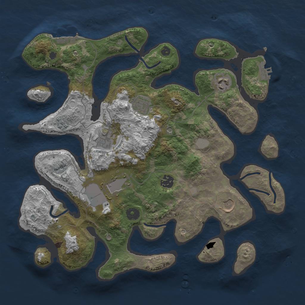 Rust Map: Procedural Map, Size: 3500, Seed: 10505021, 15 Monuments