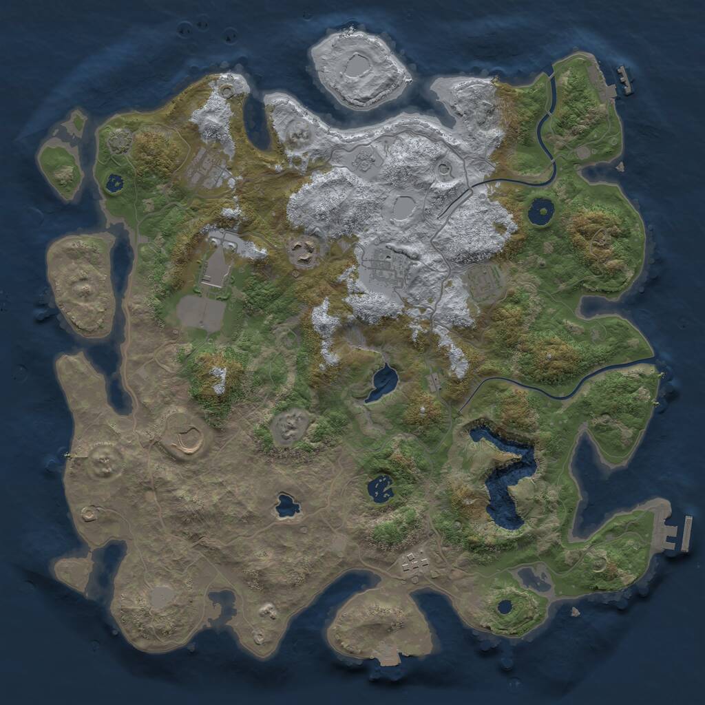 Rust Map: Procedural Map, Size: 4000, Seed: 676767, 14 Monuments