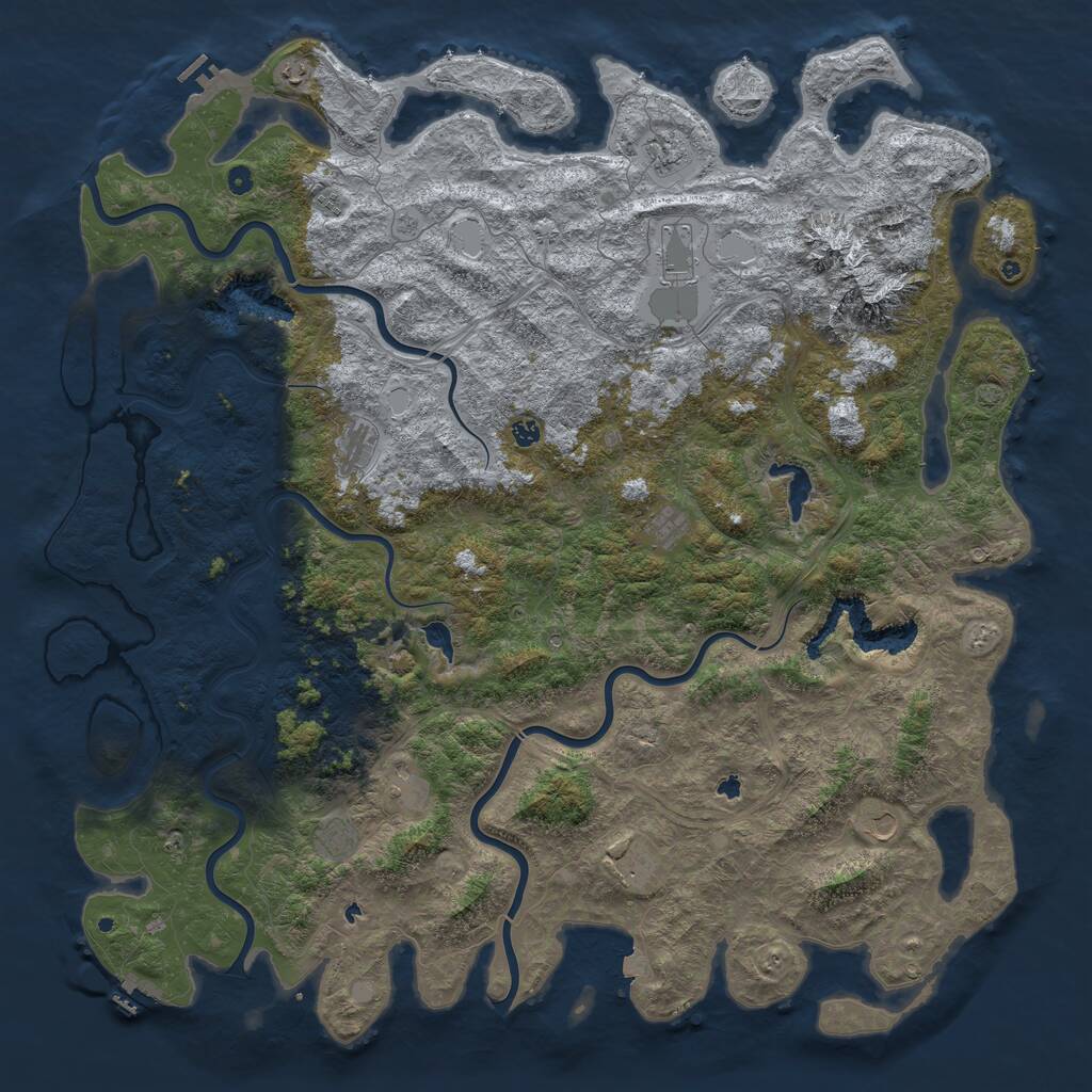 Rust Map: Procedural Map, Size: 6000, Seed: 250, 17 Monuments
