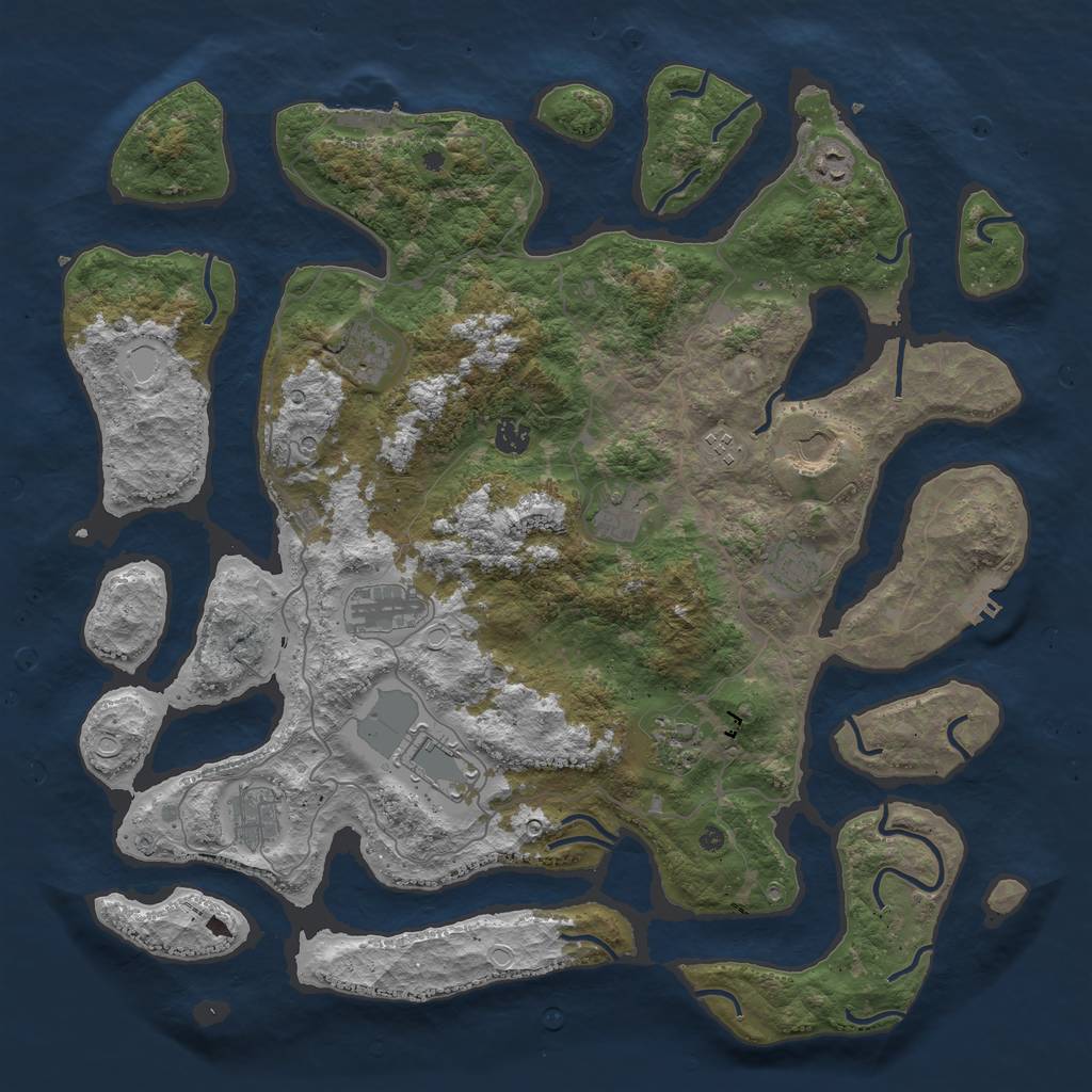 Rust Map: Procedural Map, Size: 4500, Seed: 57, 19 Monuments