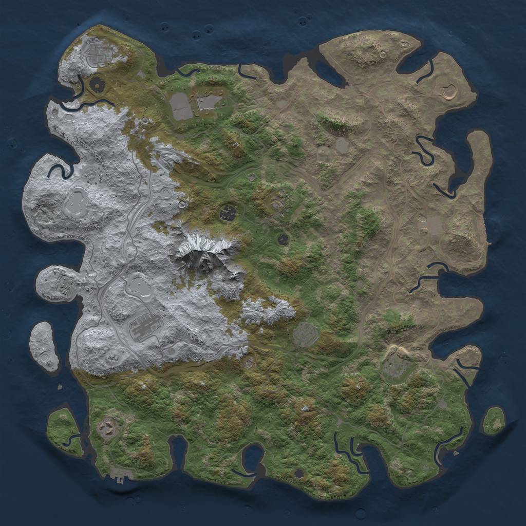 Rust Map: Procedural Map, Size: 5000, Seed: 609204536, 18 Monuments